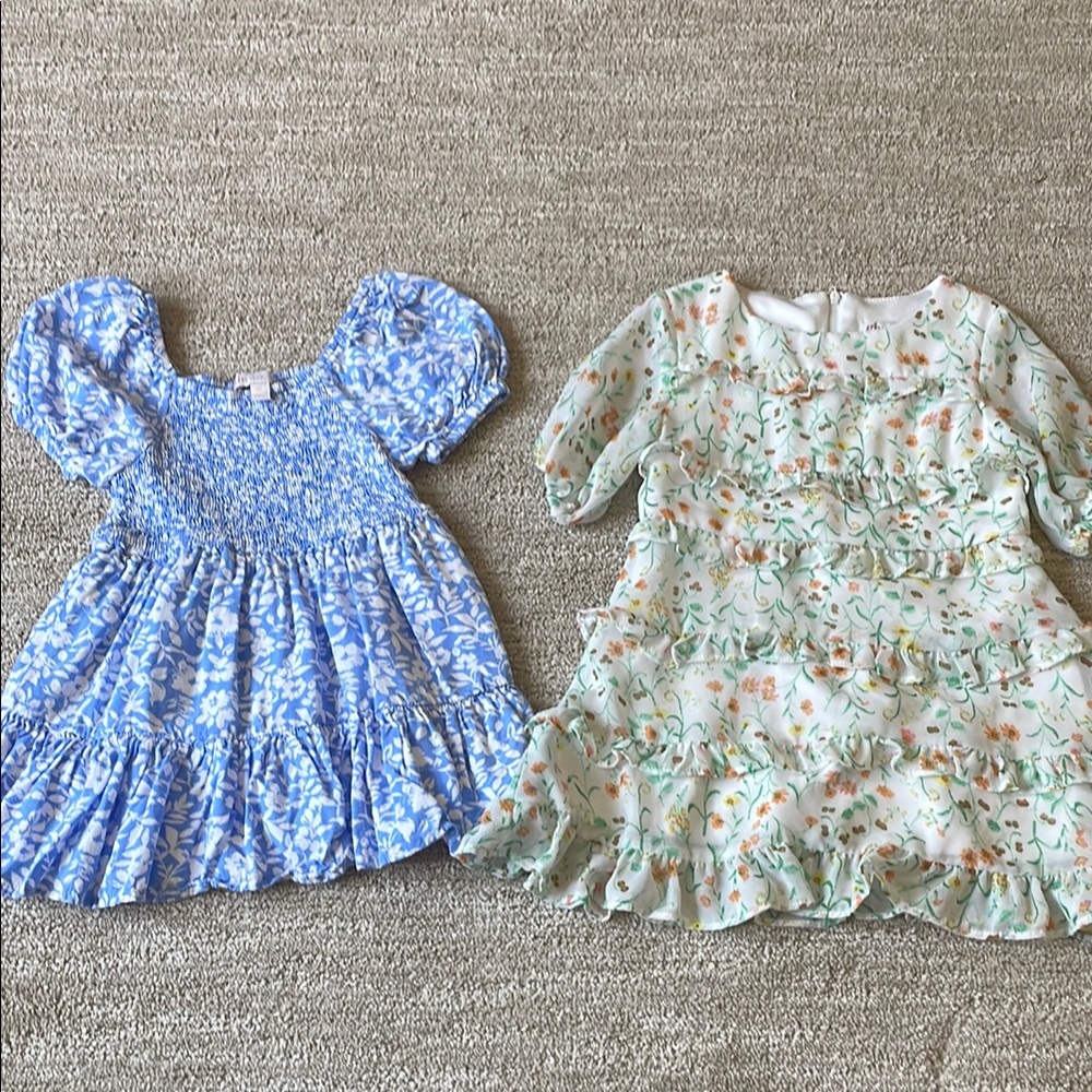 GB Girls Floral Blue and Cream Floral Dress Collection